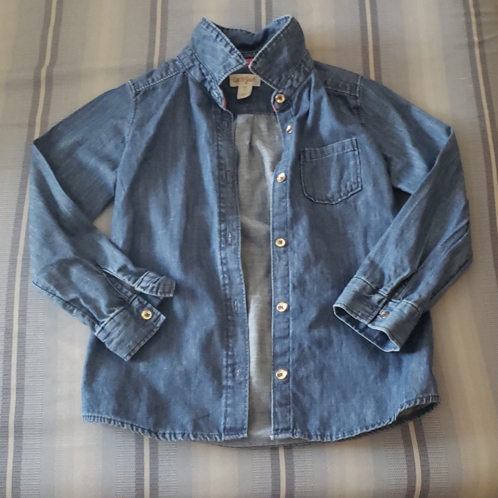 Toddler Girl's Jean Button Down